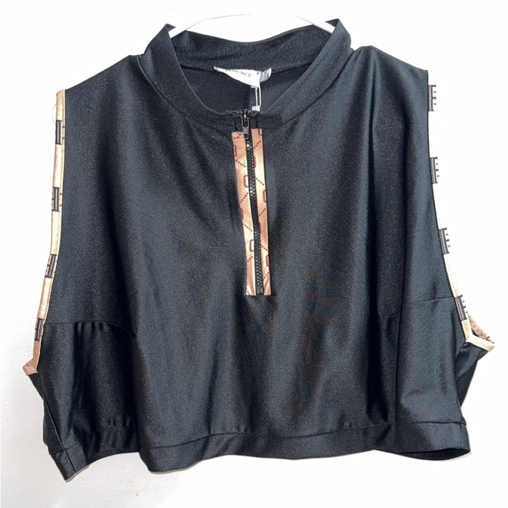 Flounce London plus size crop sports top